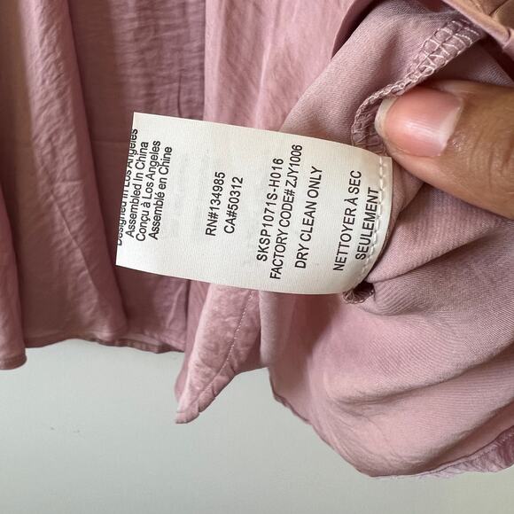 For Love & Lemons Pink Black Adriana Nightgown Mini Slip Dress Womens XS - Picture 15 of 16